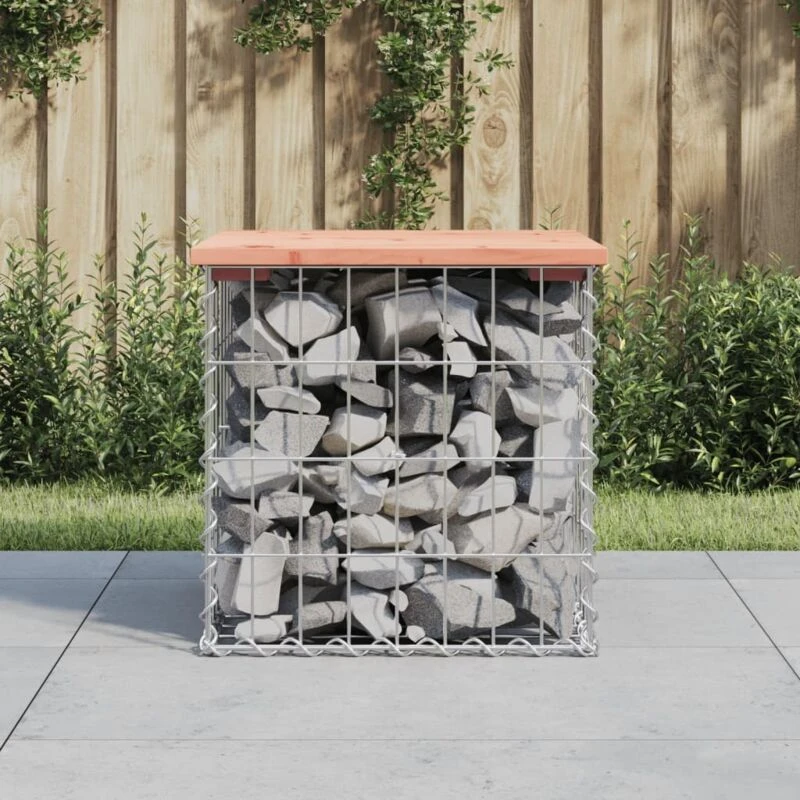Image of vidaXL Garden Bench Gabion Design 43x44x42cm Solid Wood Douglas, Brown 834336
