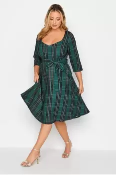 Image of Check Print Skater Dress