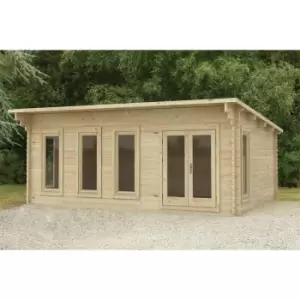 Image of Forest Wolverley 6.0m x 4.0m Log Cabin Double Glazed 34kg Polyester Felt, Plus Underlay