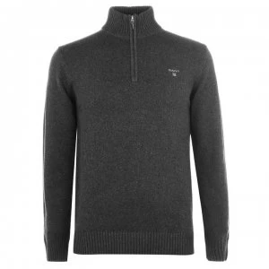 Image of Gant Gant Cotton Half Zip Jumper - Charcoal 095