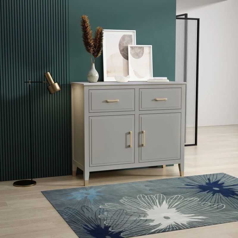 Image of Cabinet Bits Palazzi 2 Door 2 Drawer Sideboard in Grey Grey Unisex