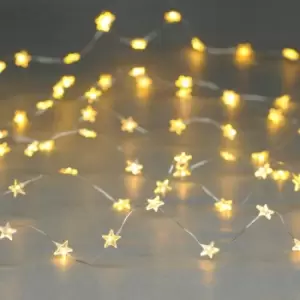 Image of Festive 4m Multifunction Battery Fairy Lights 80 Warm White Star LEDs