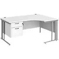 Image of Dams International Right Hand Ergonomic Desk MCM16ERP2SWH 1,600 x 1,200 x 725 mm