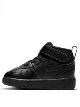 Image of Nike Court Borough Mid 2 Infant Trainer - Black, Size 8.5