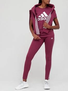 Image of adidas Essentials Big Logo T-Shirt - Dark Red, Dark Red, Size 2Xs, Women