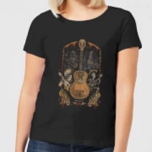 Image of Coco Guitar Poster Womens T-Shirt - Black