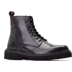 Image of Base London Mens Sutton Combat Lace Up Leather Boots UK Size 7 (EU 41)