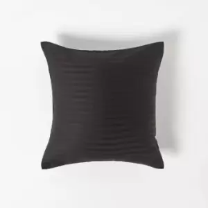 Image of Black Continental Egyptian Cotton Pillowcase 330 Thread Count, 40 x 40cm - Black - Black - Homescapes