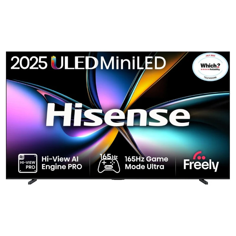 Image of HISENSE U7Q PRO 100" Mini LED 4K 165Hz Smart AI TV with Freely - 100U7QTUK PRO, Black,Silver/Grey 6942351417653