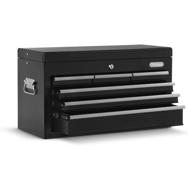Image of VonHaus Topchest Tool Box with Carry Handles Black