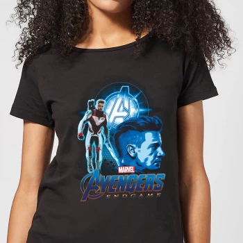 Image of Avengers: Endgame Hawkeye Suit Womens T-Shirt - Black - L