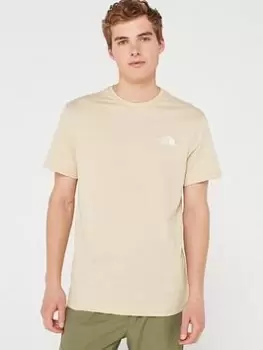 Image of The North Face Mens S/S Simple Dome Tee - STONE, Beige Size M Men