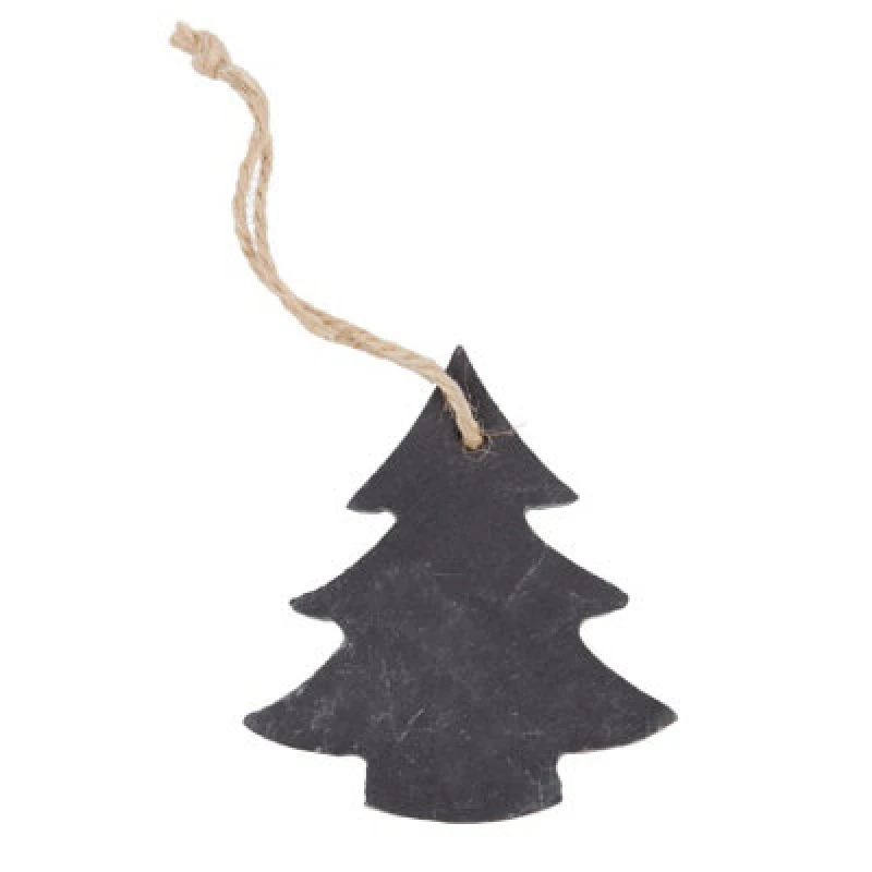 Image of Nicola Spring Slate Christmas Tree Decoration - 7 X 8Cm - Tree