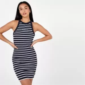 Image of SoulCal Ribbed Racer Dress Ladies - Blue