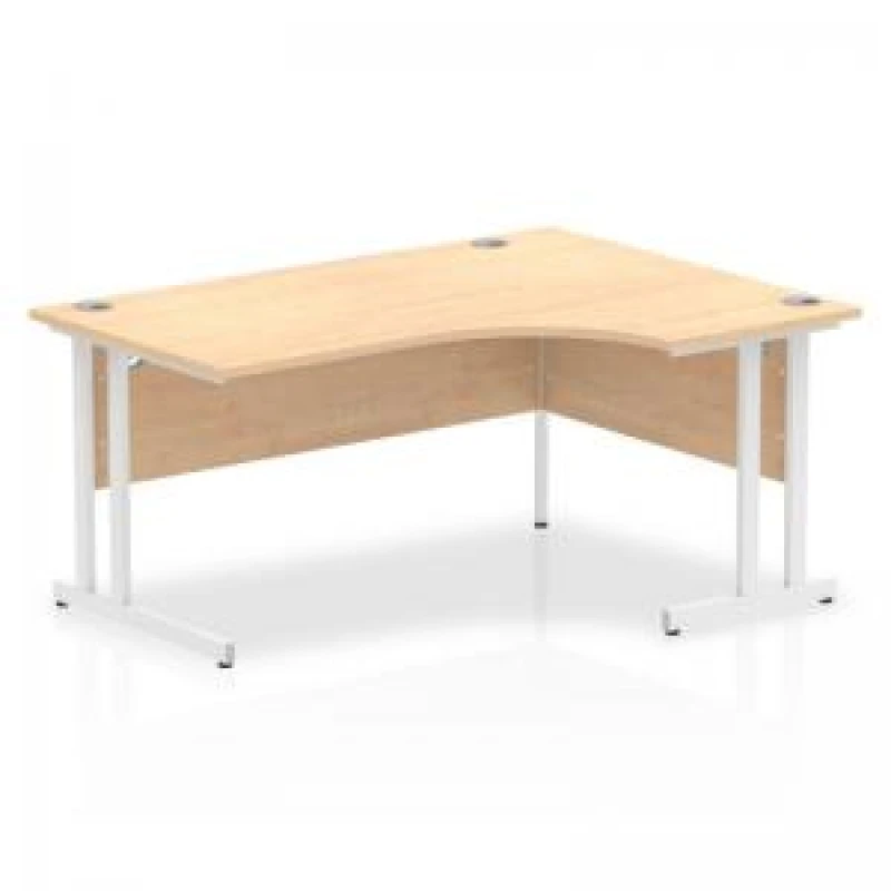 Image of Dynamic Impulse 1600mm Right Crescent Desk Maple Top White...