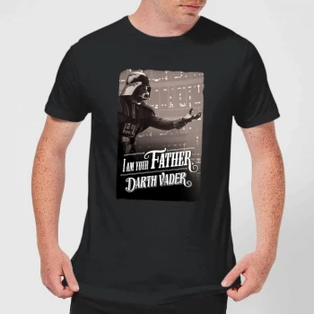 Image of Star Wars Darth Vader I Am Your Father Open Arm Mens T-Shirt - Black - 5XL