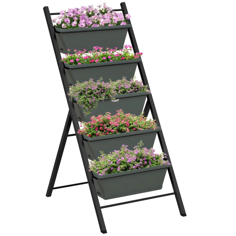 Image of Outsunny Indoor Outdoor Vertical Raised Garden Bed, Grey 84H-041V00CG