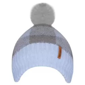 Image of Rock Jock Womens/Ladies Detachable Pom Pom Beanie (One Size) (Blue/Grey)