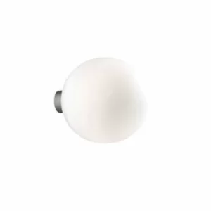 Image of Mapa Bianco 1 Light Medium Globe Ceiling Flush Light White, E27
