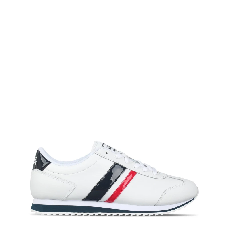 Image of Lonsdale Mens Russell Classic Low-Top Trainers White/Navy/Red male 7 (41)