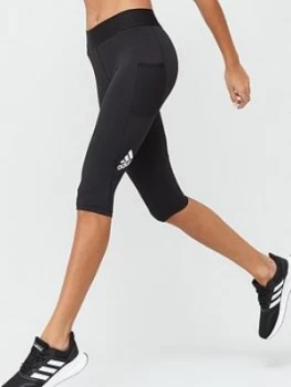 Image of Adidas Alphaskin Sport Capri Leggings - Black