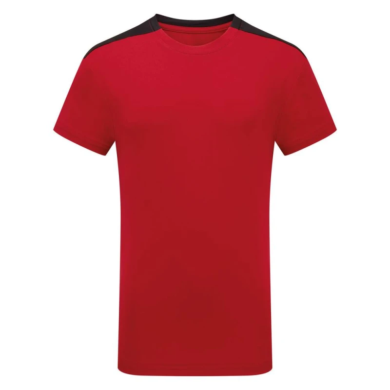 Image of TriDri Performance Contrast T-Shirt in Light Red Size: 12-13 Years Light Red Unisex 12-13 Years
