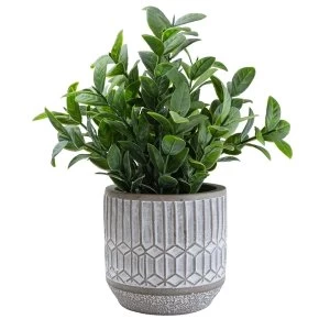 Image of Mosaic Leaves in Cement Pot Grey 22.5cm