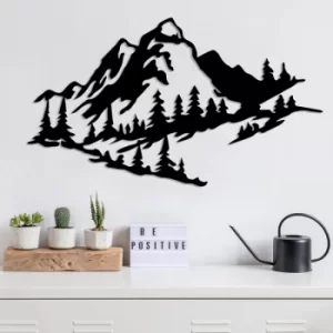Image of Mountain 2 Black Decorative Metal Wall Accessory