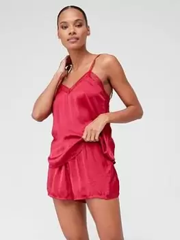 Image of Tommy Hilfiger Shorts And Tank Top Pyjama Set - Red, Size S, Women