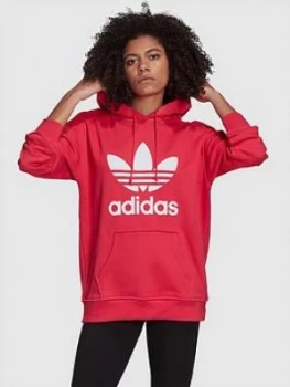 Image of adidas Originals Trefoil Hoodie - Pink, Size 14, Women