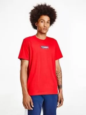 Image of Tommy Jeans Entry Print T-Shirt, Crimson Size M Men