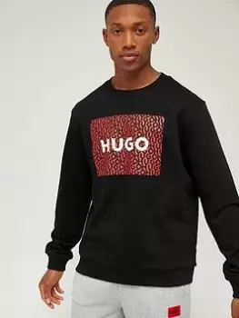 Image of HUGO Dalker Logo Sweatshirt - Black, Size S, Men