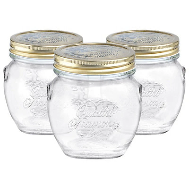 Image of Bormioli Rocco Quattro Stagioni Glass Storage Jars - 500ml - Pack of 3 Clear
