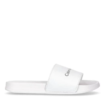 Image of Calvin Klein Jeans Junior Logo Sliders - White