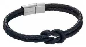 Image of Fred Bennett B5153 Mens Blue Leather Double Row Knot Jewellery