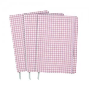 Image of Pukka Ballerina Softcover Journal Pink Check Pack of 3 9371-CD