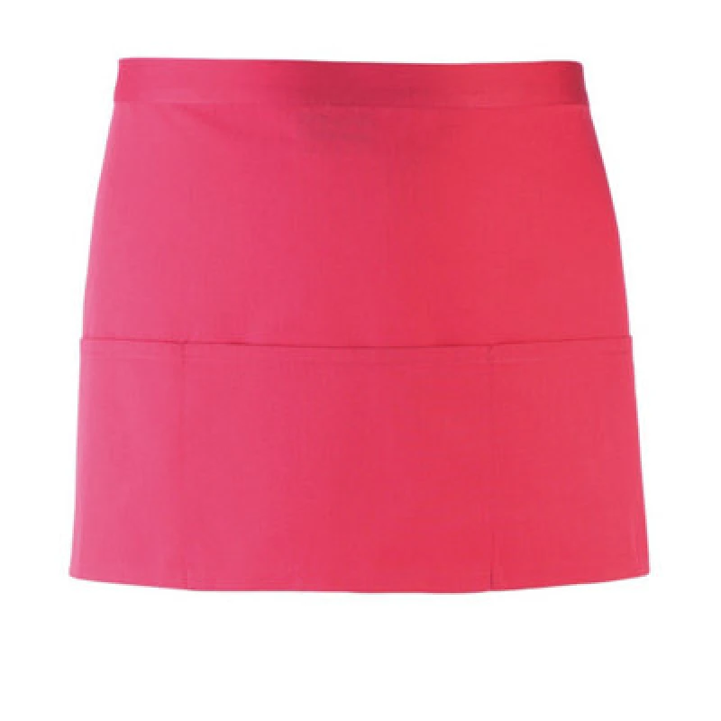 Image of Premier Premier Colours 3 Pocket Short Apron in Dark Pink Dark Pink One Size Unisex 5063470680979