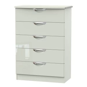 Image of Indices 5-Drawer Chest of Drawers - White/Grey