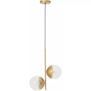 Image of Premier Housewares - Revive Gold Finish 2 Shades Pendant Light
