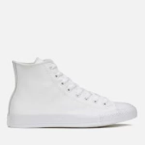 Image of Converse Chuck Taylor All Star Leather Hi-Top Trainers - White Monochrome - UK 5
