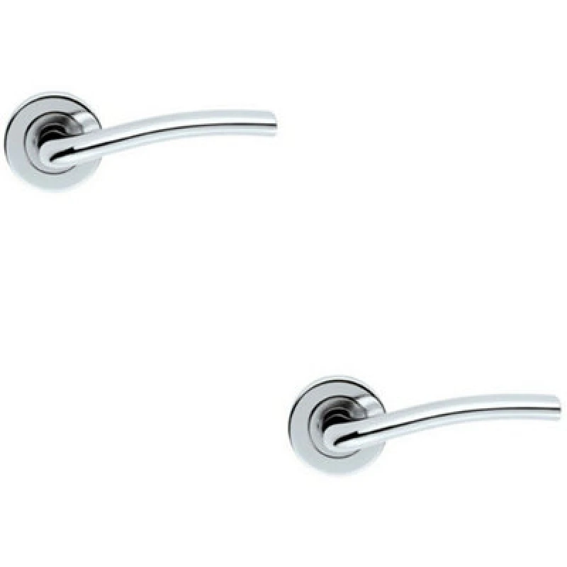 Image of Loops 2x PAIR Raised Lever with Smooth Edges Concealed Fix Round Rose Polished Chrome Multi