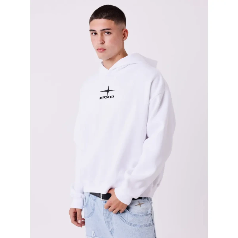 Image of Project X Paris Boxy hooded sweatshirt Project X Paris Essentials Blanc Male L