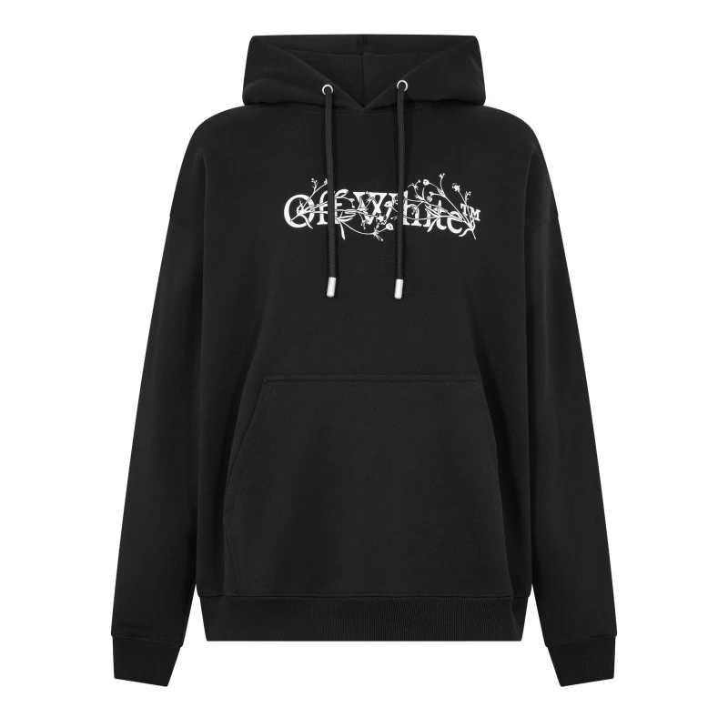 Image of Off White Mens Bookish Pull Over Hoodie Black-White male XS