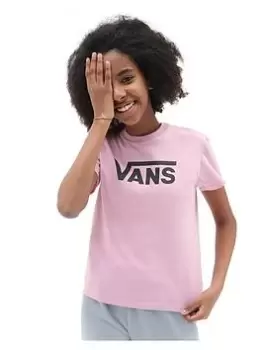 Image of Vans Flying V Crew Kids T-Shirt - Pink, Size L=12-14 Years, Women