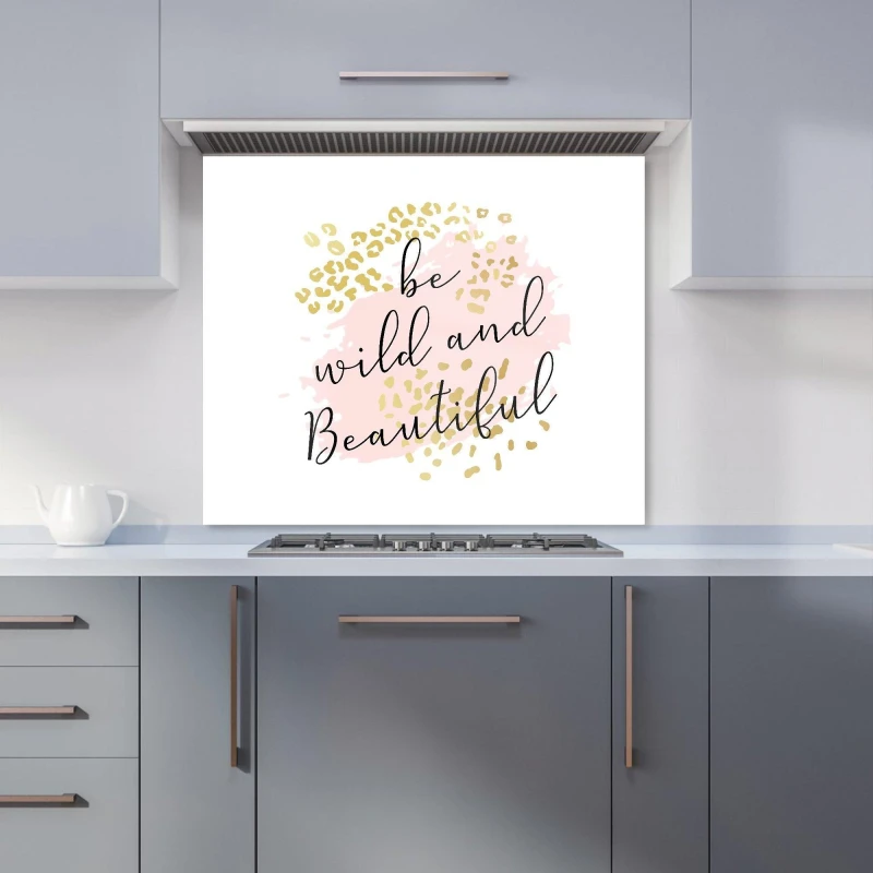 Image of Warren Reed - Designer Be Wild & Beautiful Kitchen Splashback in Pink Size: 600mm x 750mm Pink Unisex 600mm x 750mm