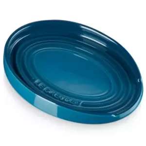 Image of Le Creuset Stoneware Oval Spoon Rest Deep Teal