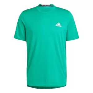 Image of adidas AEROREADY Designed for Movement T-Shirt Mens - Court Green / White