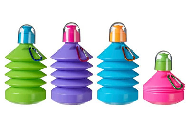 Image of Premier Housewares Compact Collapsible Water Bottle, Vibrant Collapsible Drink Bottle, Durable Foldable Flexible Water Bottle Multi