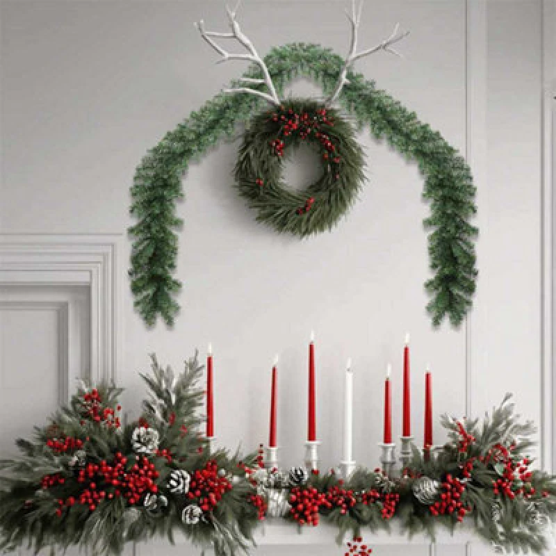 Image of Vidaxl Christmas Garland 2 Pcs Green 20 M Pvc