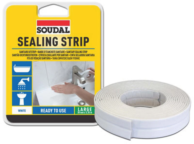 Image of Soudal Rectangular White Sealant Strip (L)3.35M (T)38mm